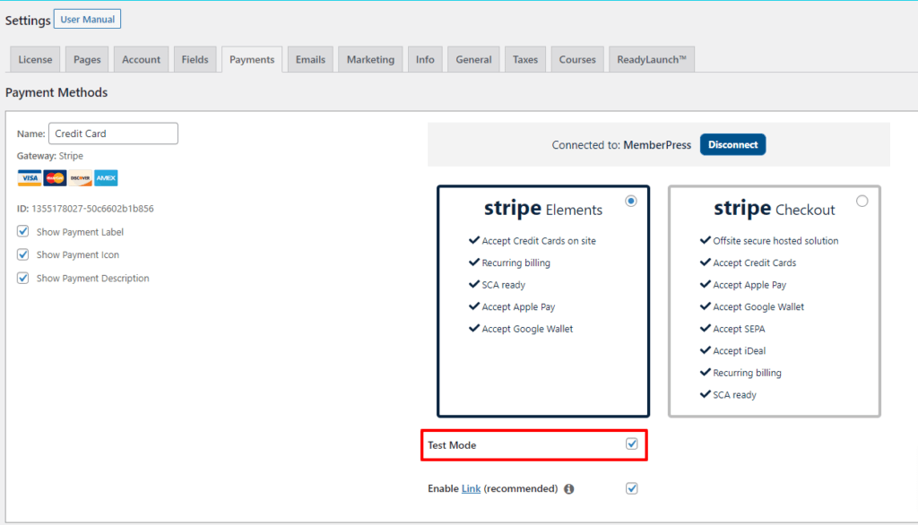 Freigabe der Zahlungen "Testmodus"