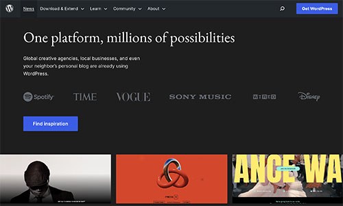 WordPress: One platform, millions of possibilities.