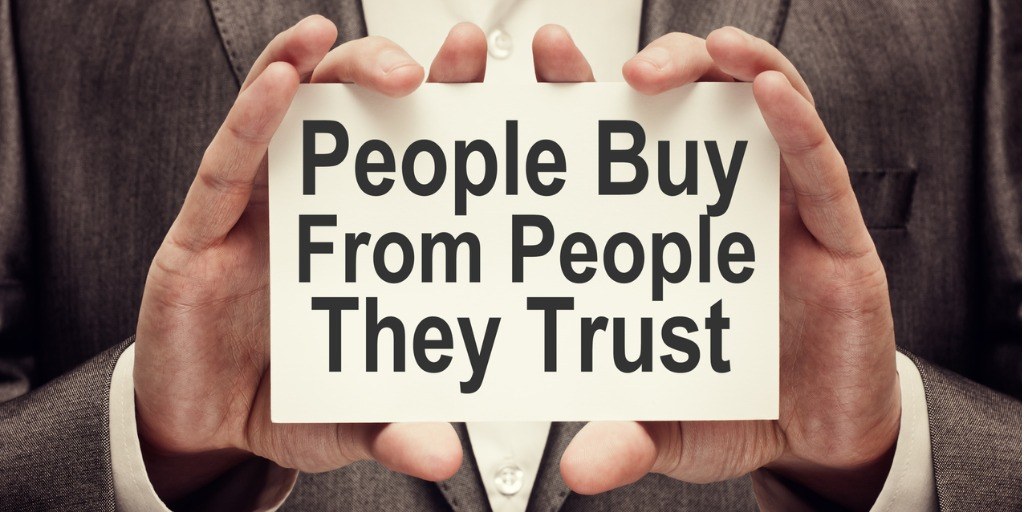 People buy from people they trust - sign
