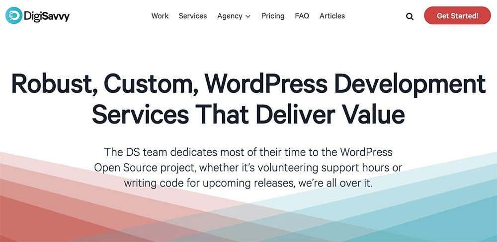 DigiSavvy's WordPress services page.