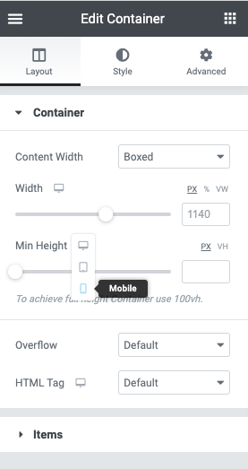 
Flexbox Container Responsive Configuration