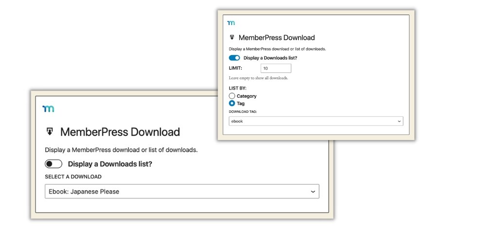 MemberPress Download Block single and multiple