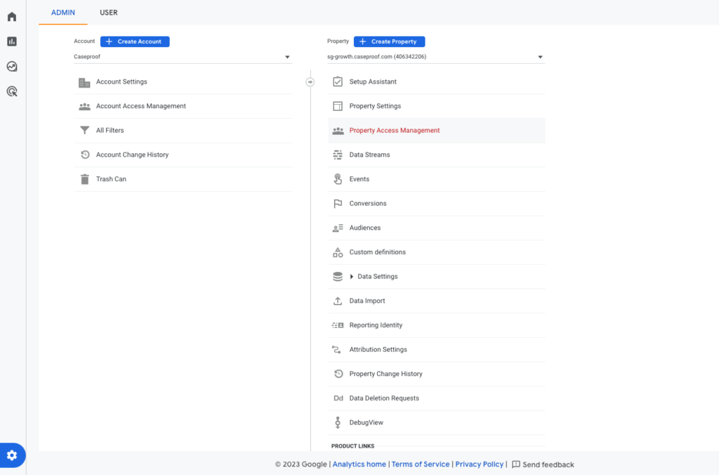 Eigenschaft in Google Analytics erstellen.