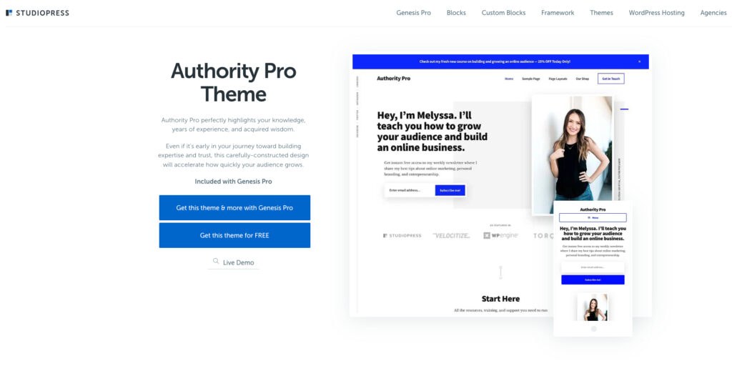 Authority Pro homepage