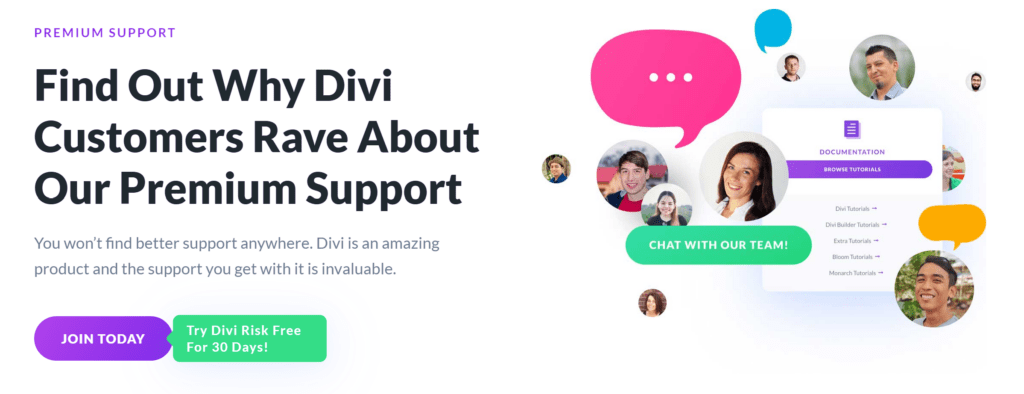 Divi support main page