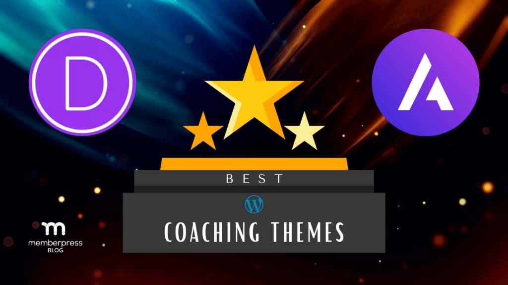 Best WordPress coaching theme illustration featuring the Divi and Astra icon logos