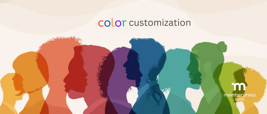 color customization illustration featuring human heads in a variety of colors, overlapping