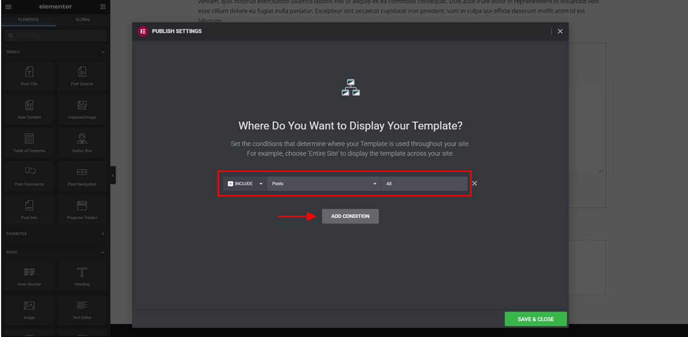 Elementor Template Conditions