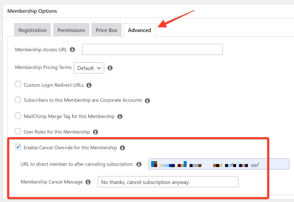 Advanced Settings for Membership Options in MemberPress