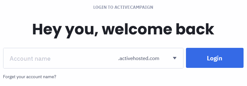 Logging into ActiveCampaign