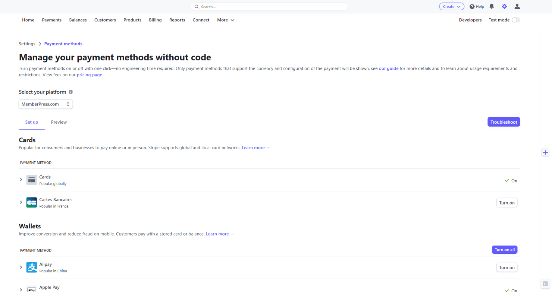 How To Enable Payment Methods With Stripe and MemberPress?