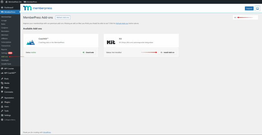 Installation & Configuration of MemberPress Kit (formerly ConvertKit ...
