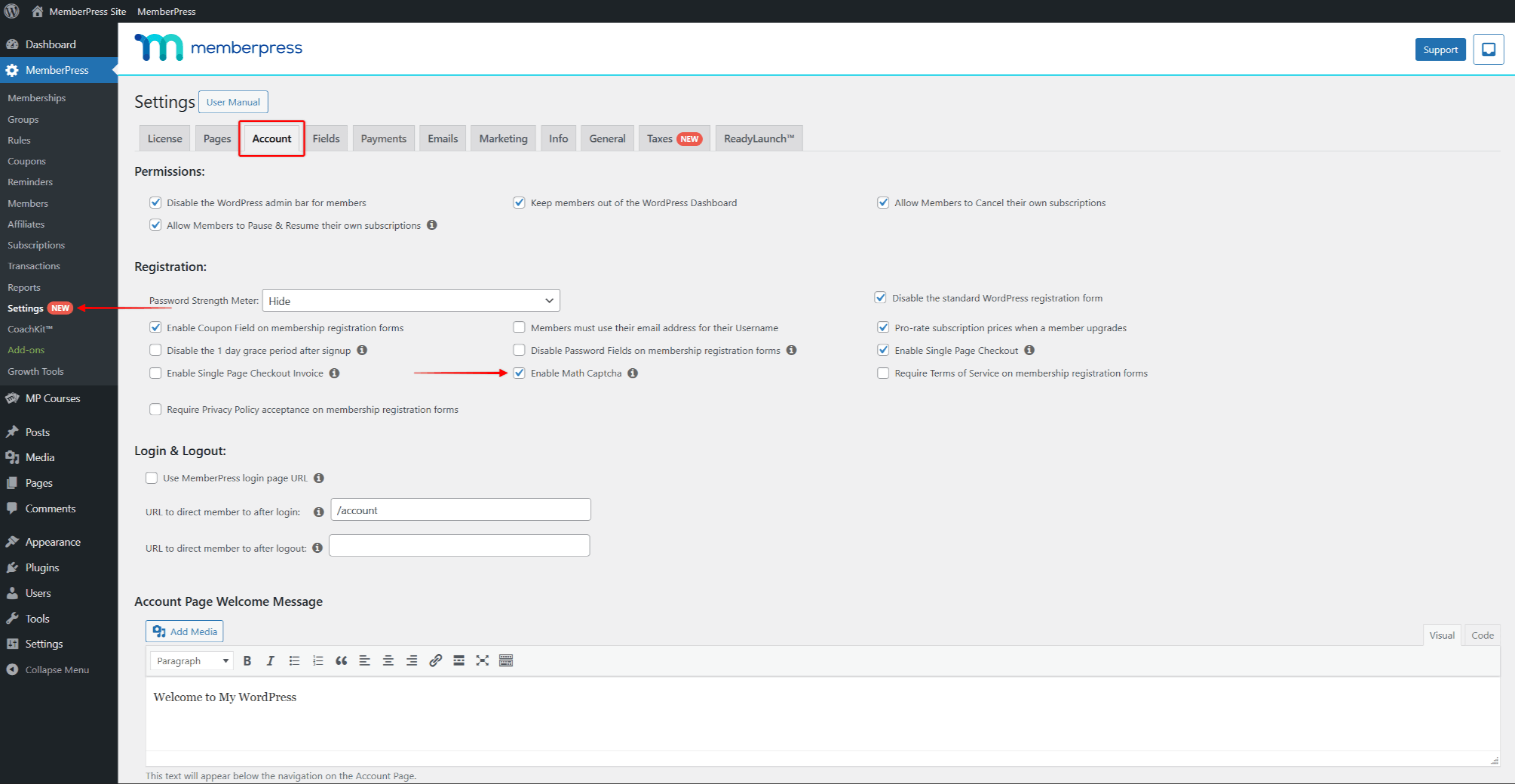 mepr-math-captcha | MemberPress MemberPress Math Captcha
