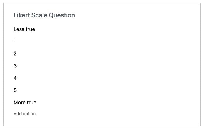 Default Likert Scale question builder.