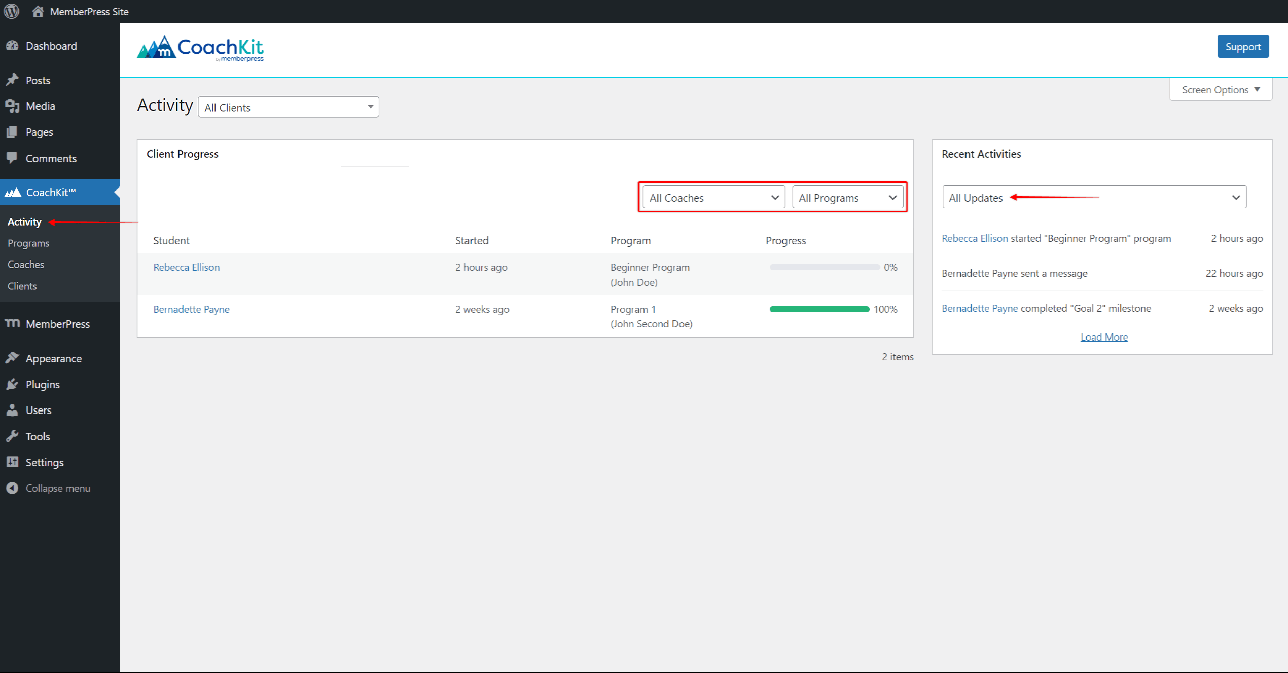 CoachKit backend - Activity