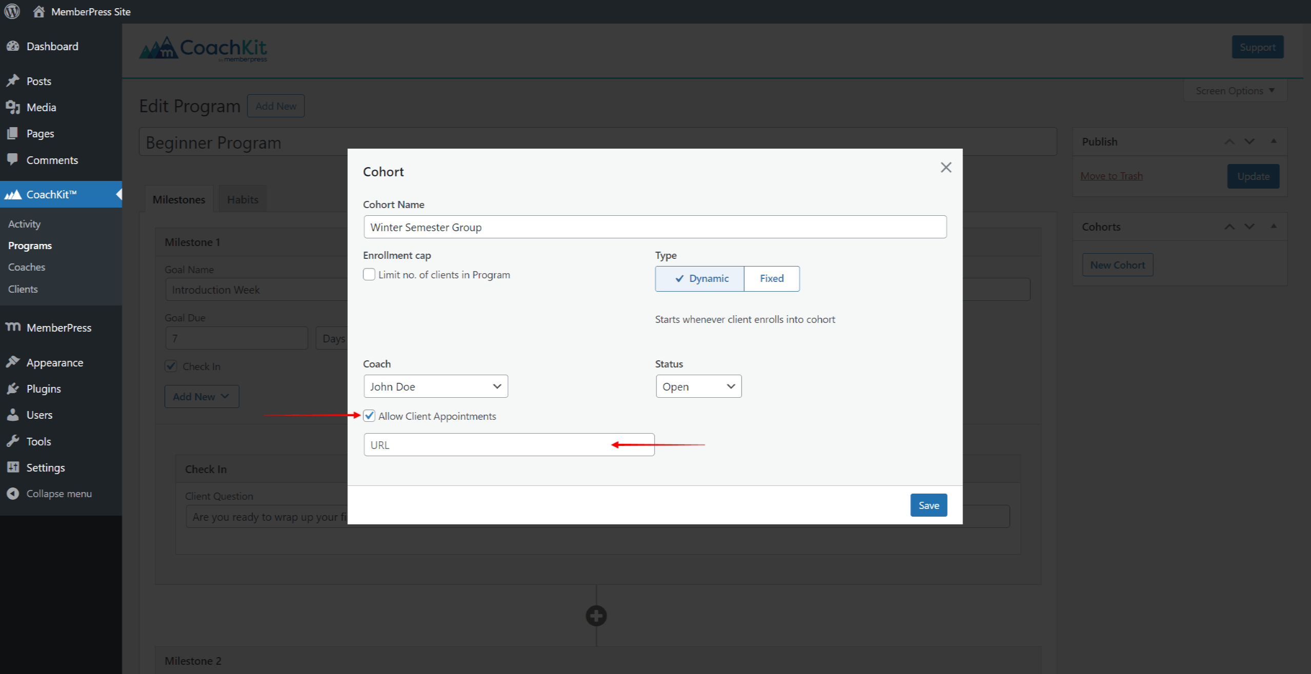 CoachKit - Freigabe von Terminen