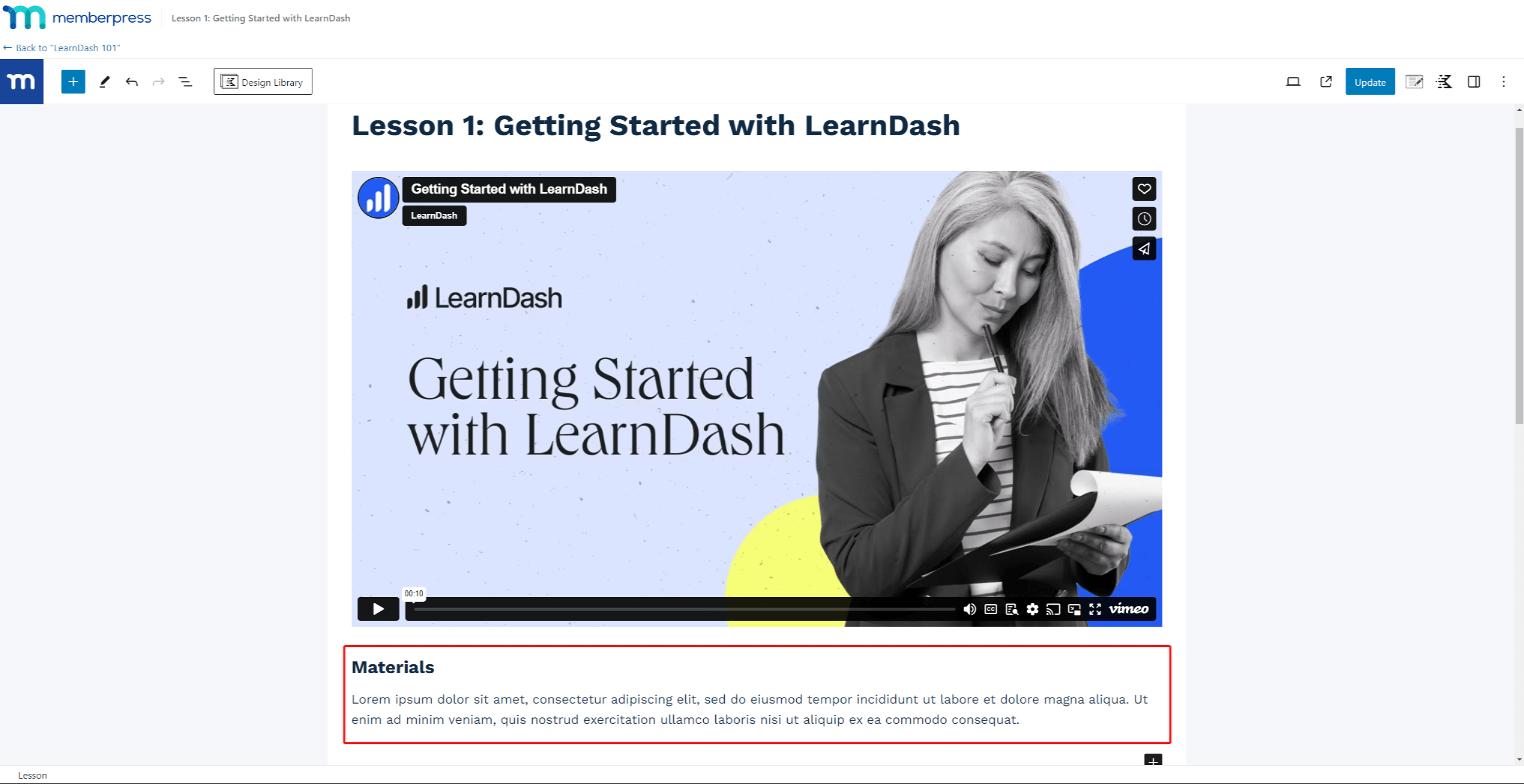 Migrar materiais de lições do LearnDash para lições do MemberPress