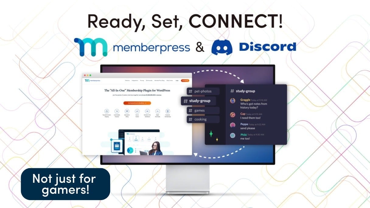 Imagen del título anunciando la integración de MemberPress y Discord