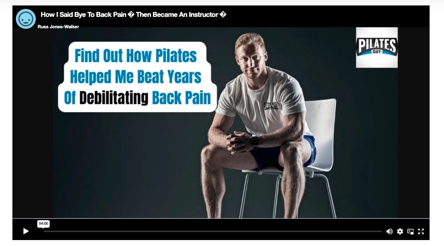 Screenshot of Pilates Guy personal story video