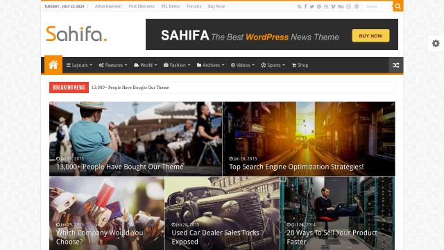 Sahifa WordPress News Theme Screenshot