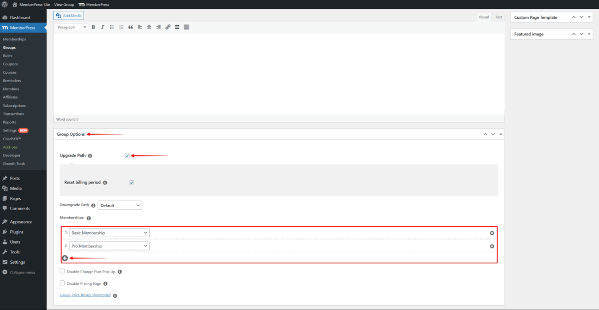 mepr-start-group-options | MemberPress