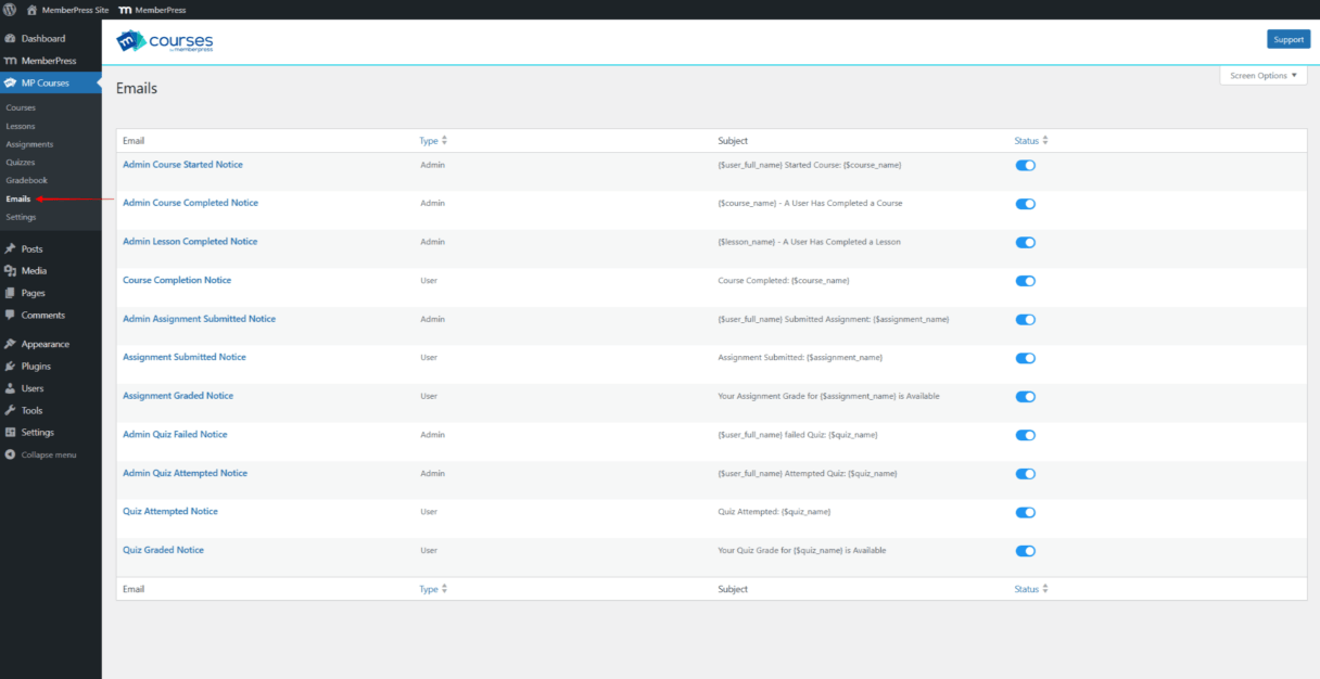 mpcs-course-email-notifications | MemberPress