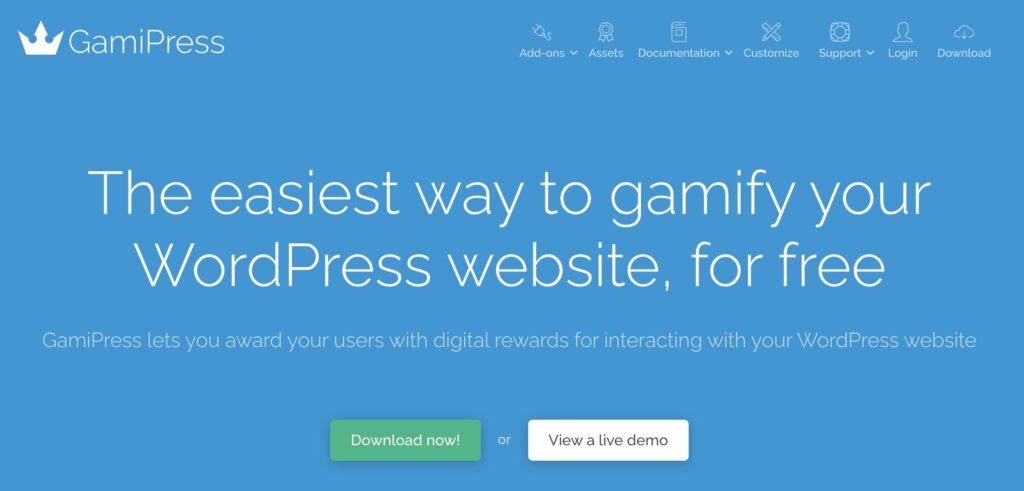 GamiPress homepage screenshot