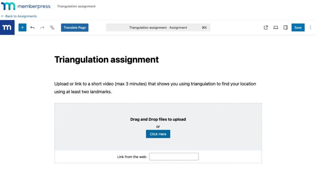 Screenshot of the MemberPress Courses Assignment Add-on interface | MemberPress Screenshot of the MemberPress Courses Assignment Add-on interface