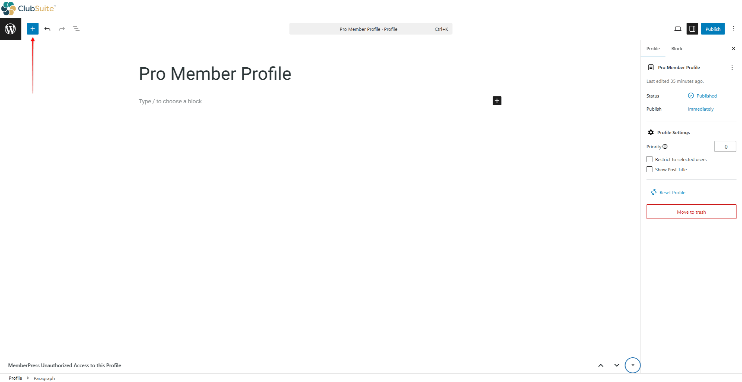 mpdir-profile-block-inserter | MemberPress