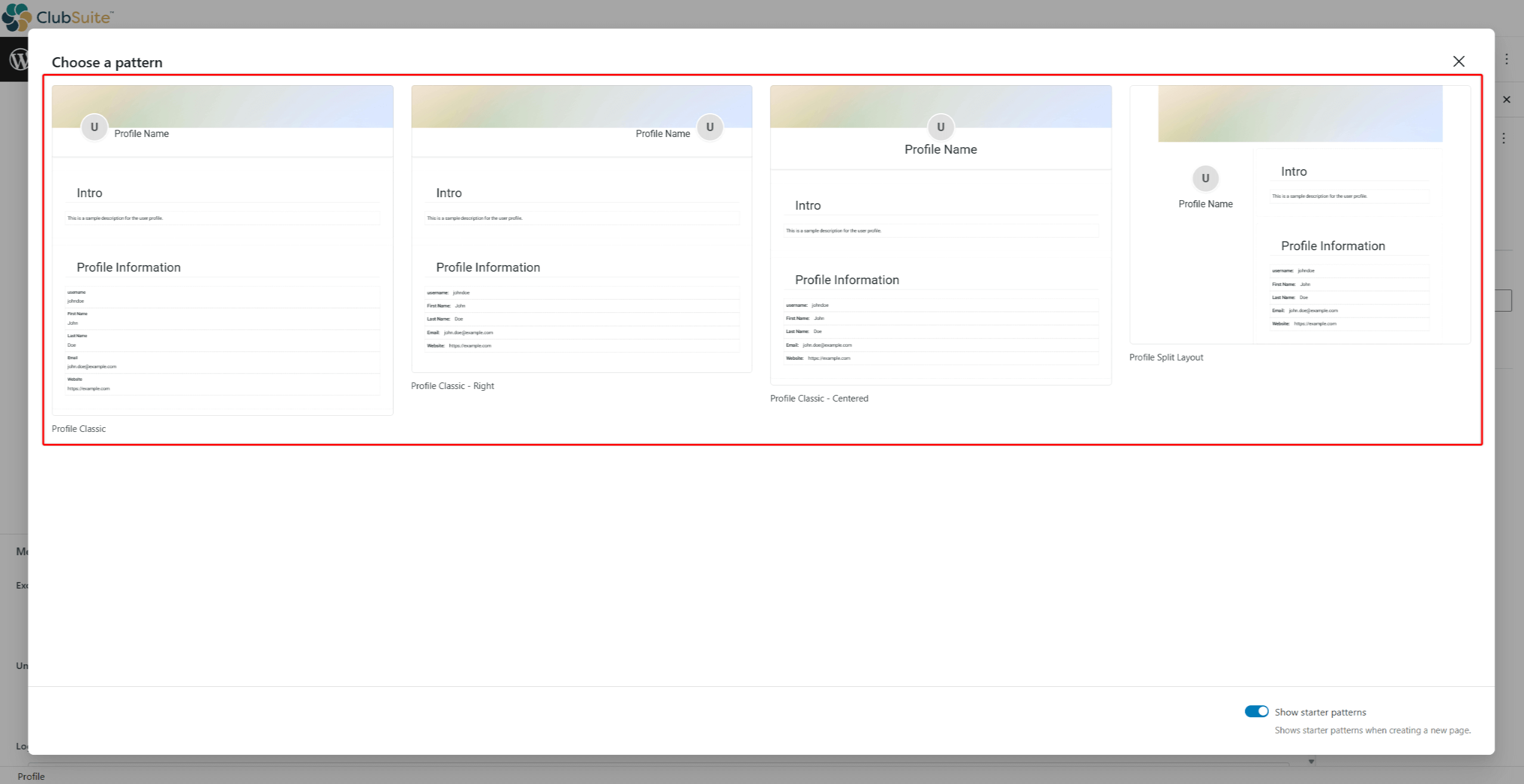 mpdir-profile-starter-patterns | MemberPress