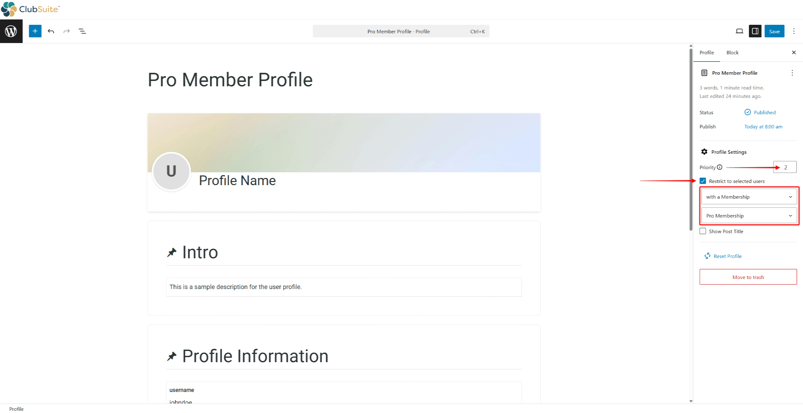 mpdir-restrict-profile | MemberPress