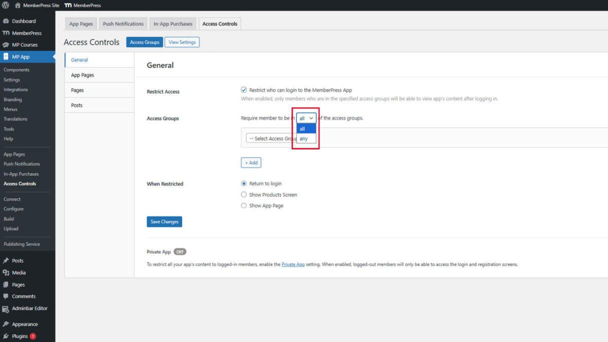 Configurando regras de acesso no aplicativo MemberPress - 3 | MemberPress