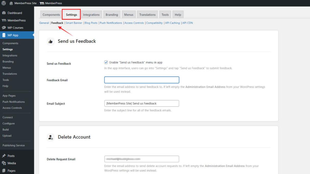 Configuración y uso de la función Share App Link en la aplicación MemberPress - 1 | MemberPress