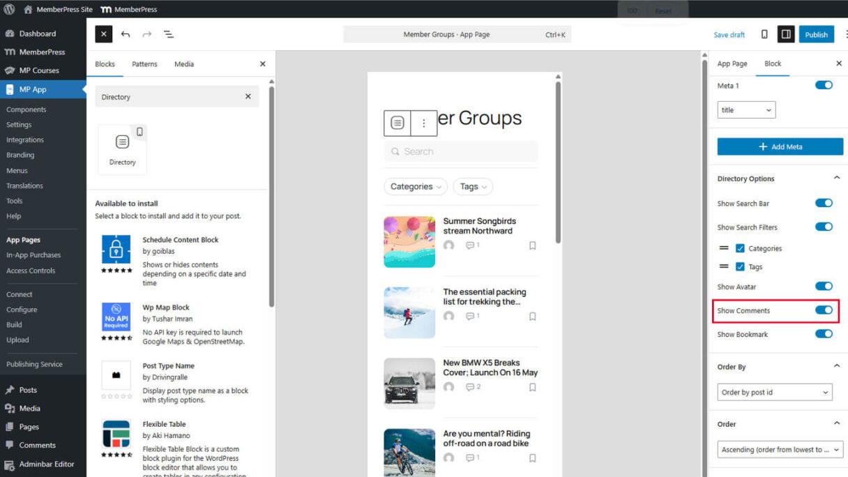 Configuración del Bloque de Directorio en MemberPress App_14 | MemberPress