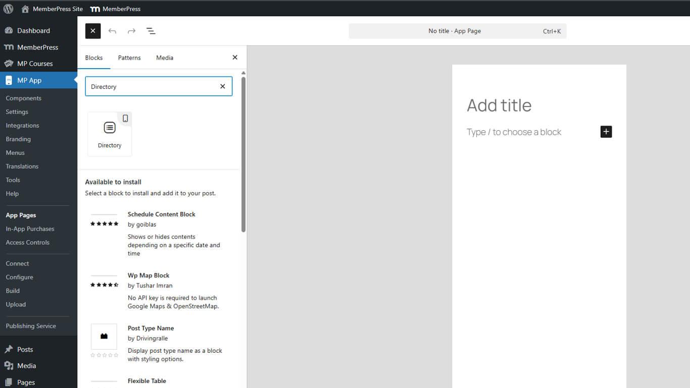 Search for Directory Block