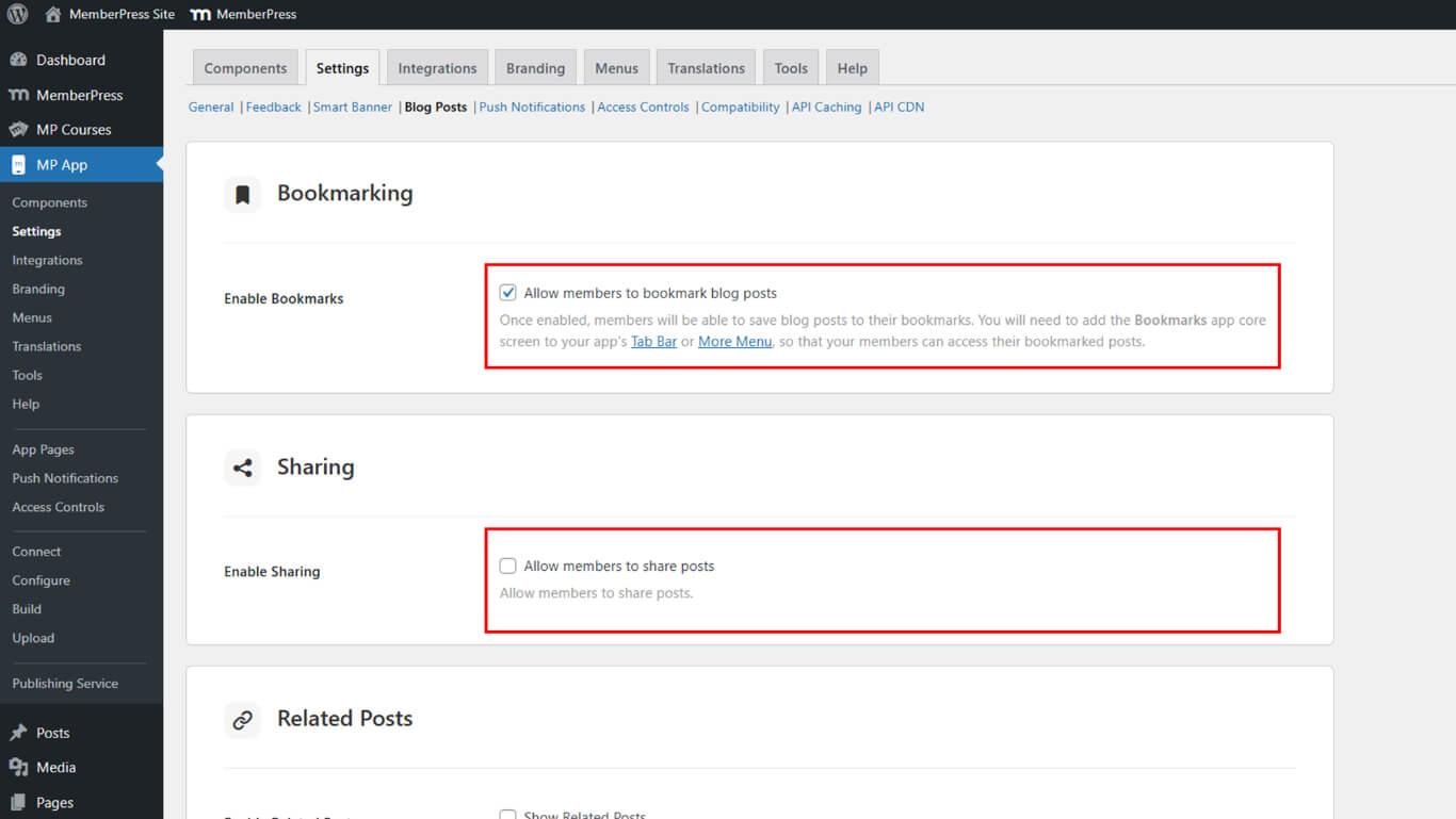 Enabling Share and Related Posts