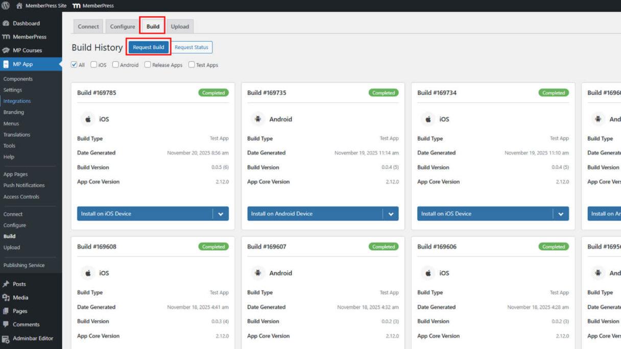 Gerando novas compilações do aplicativo para o aplicativo MemberPress - 3 | MemberPress