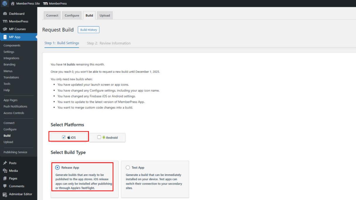 Generating Release Apps for MemberPress iOS App