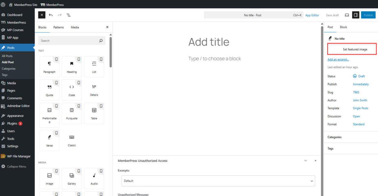 Cómo añadir una página de blog y entradas en la aplicación MemberPress - 9 | MemberPress