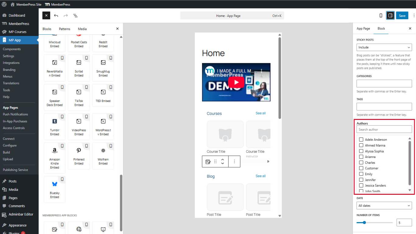 Filter Posts - Authors