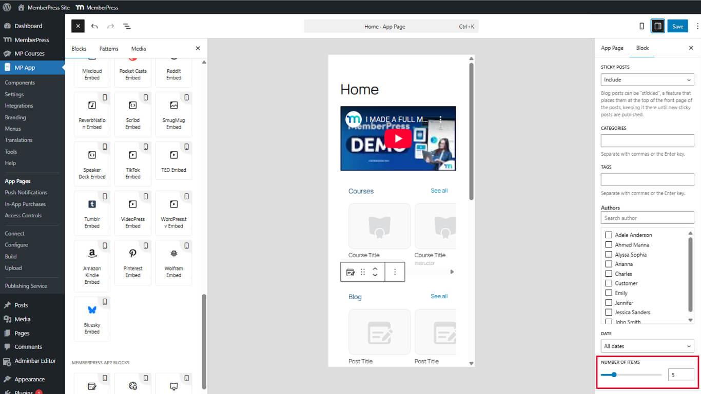 Filter Posts - Items to Show