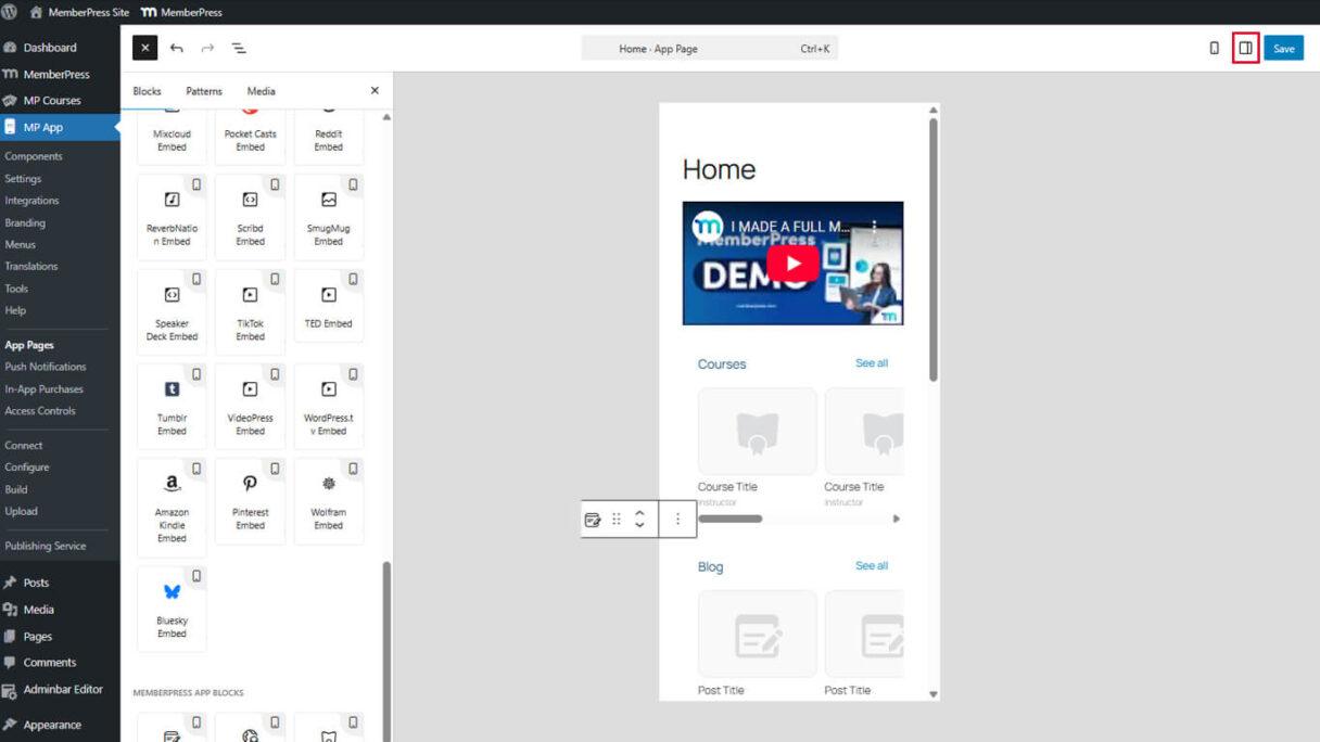 Using the Blog Posts App Block in MemberPress App - 4 | MemberPress