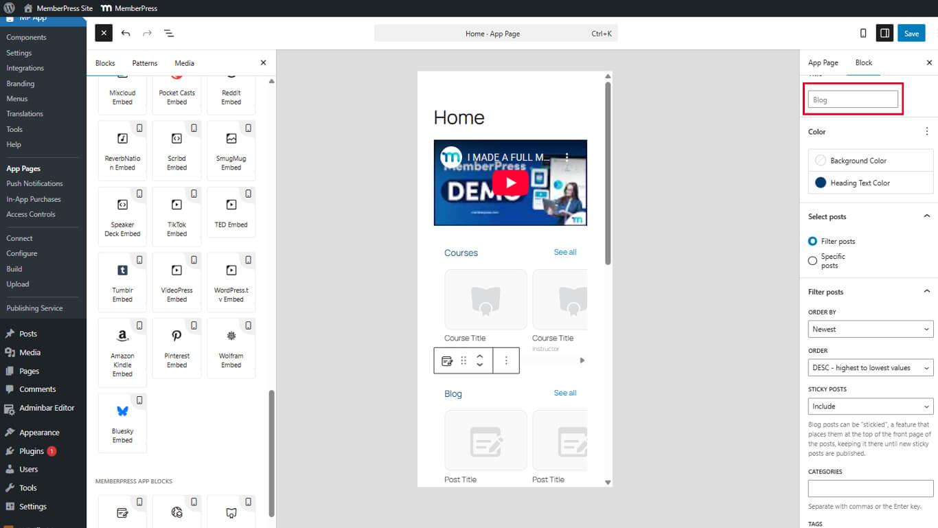 Blog Posts Block Title