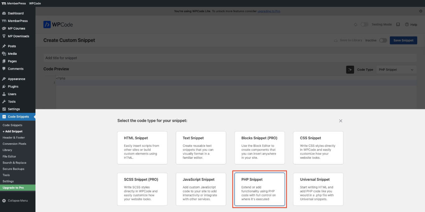 mepr-1-12-10-php-snippet | MemberPress select php snippet