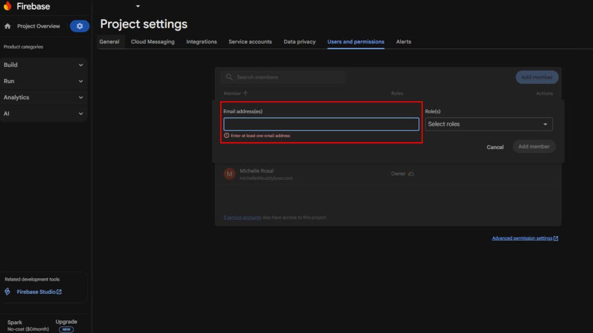 mpapp-añadir-miembro-prensa-app-equipo-como-propietario-al-proyecto-firebase - 3 | MemberPress