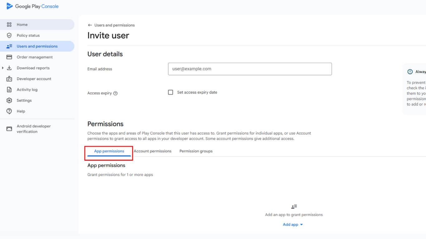 Google App permissions