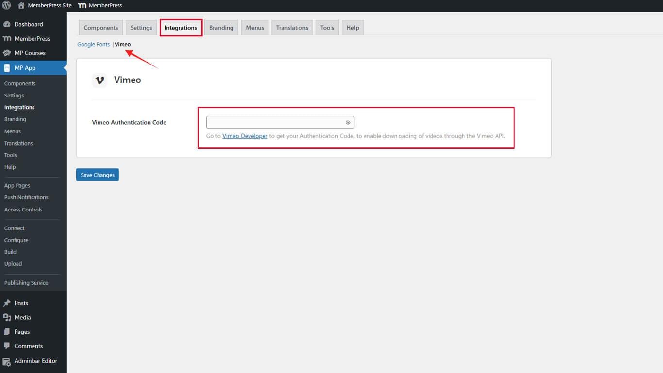 Vimeo - MemberPress App