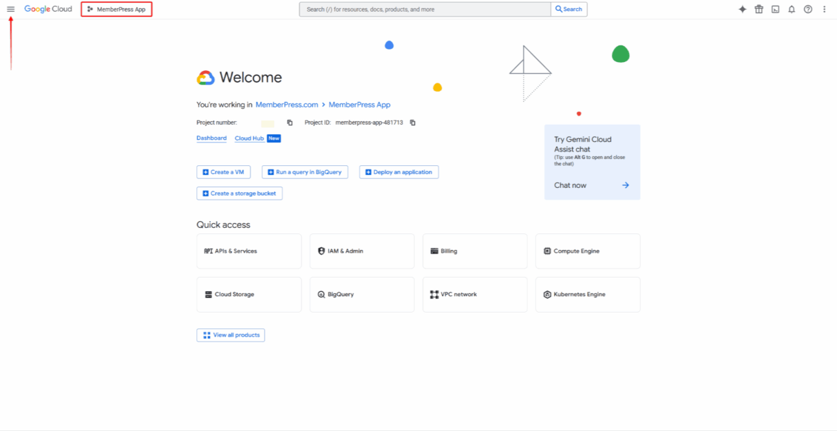 mpapp-select-google-cloud-project | MemberPress