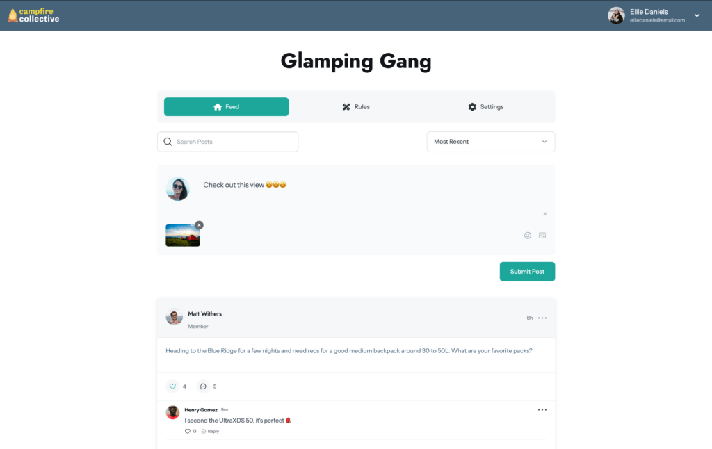 ClubCircles post screenshot | MemberPress