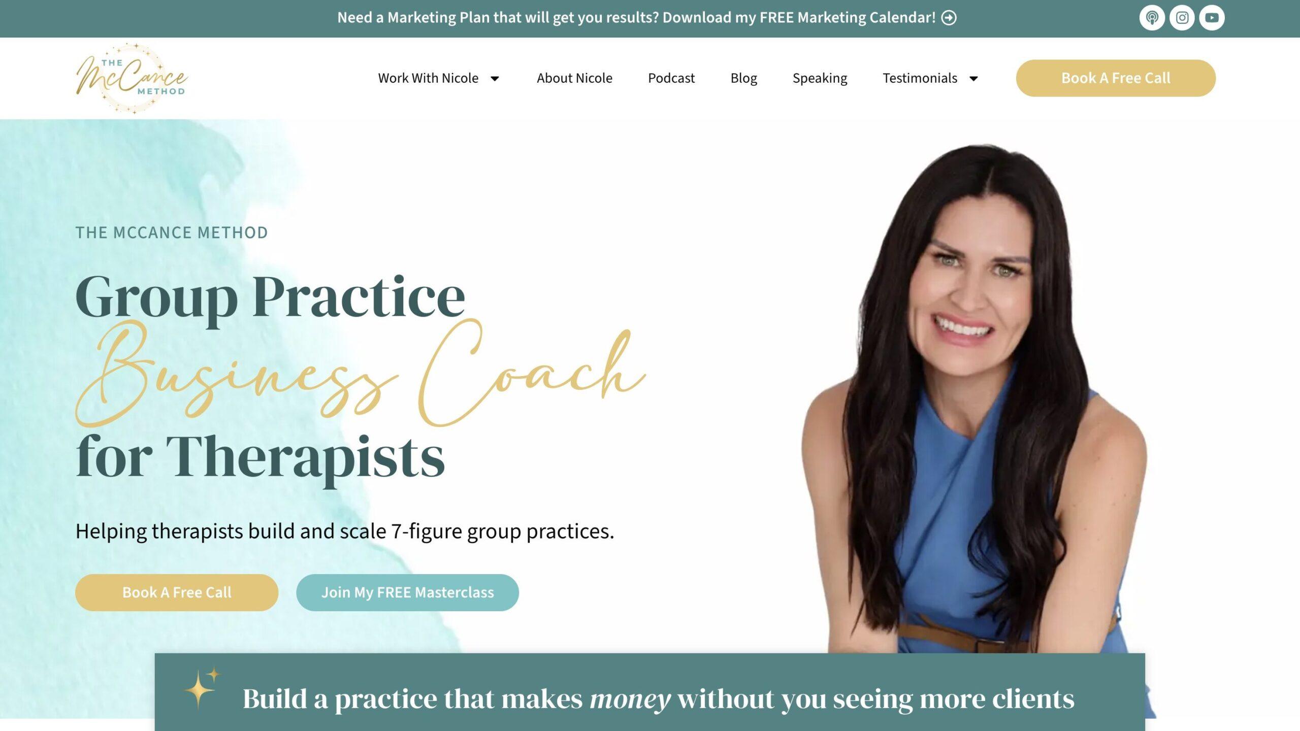 Captura de tela da página inicial do método McCance | MemberPress Captura de tela da página inicial do McCance Method